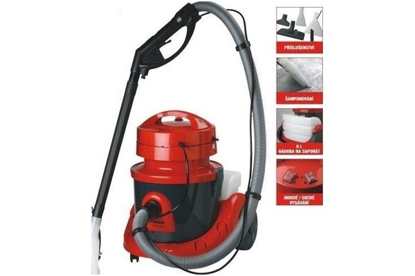 Odkurzacz HYUNDAI VC5750 tradycyjny z pojemnikiem 1500W czarno-czerwony