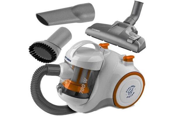 Odkurzacz HYUNDAI VC009 tradycyjny bezworkowy 700W Biało-pomarańczowy