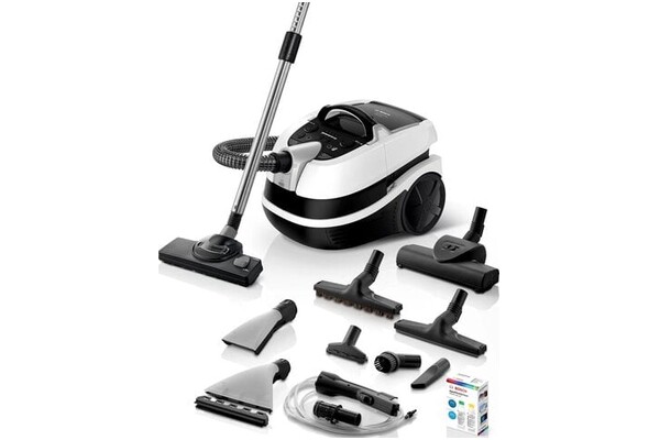 Odkurzacz Bosch BWD421PRO AquaWash&Clean tradycyjny z pojemnikiem 2100W biało-czarny