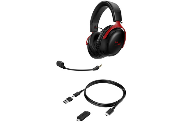 Słuchawki HYPERX Cloud 3 Nauszne Bezprzewodowe czarno-czerwony