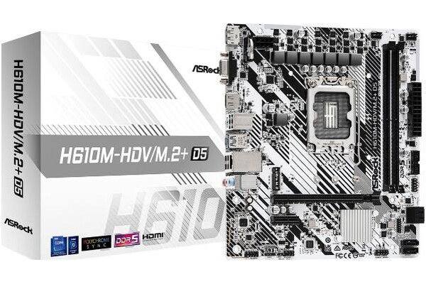 Płyta główna ASrock H610M HDV/M.2+ Socket 1700 Intel H610 DDR5 microATX