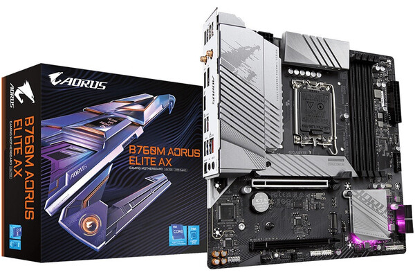 Płyta główna GIGABYTE B760M Aorus Elite AX Socket 1700 Intel B760 DDR5 microATX
