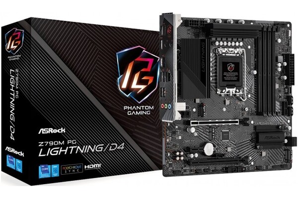 Płyta główna ASrock Z790M Phantom Gaming Lightning D4 Socket 1700 Intel Z790 DDR4 microATX