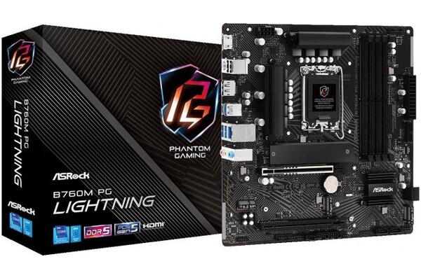 Płyta główna ASrock B760M Phantom Gaming Lightning Socket 1700 Intel B760 DDR5 microATX