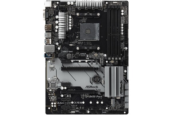 Płyta główna ASrock B450 Pro4 Socket AM4 AMD B450 DDR4 ATX