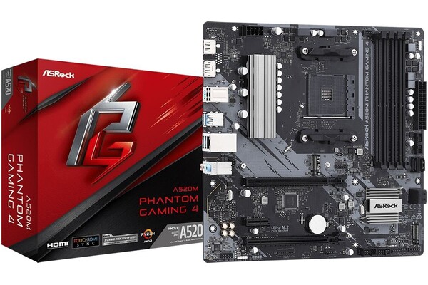 Płyta główna ASrock A520M Phantom Gaming 4 Socket AM4 AMD A520 DDR4 microATX