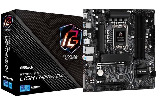 Płyta główna ASrock B760M Phantom Gaming Lightning D4 Socket 1700 Intel B760 DDR4 microATX