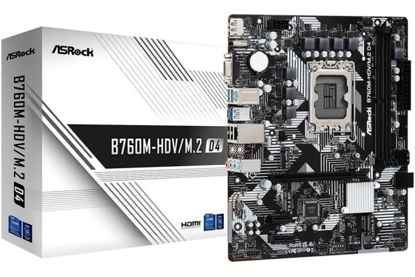 Płyta główna ASrock B760M HDV/M.2 Socket 1700 Intel B760 DDR4 microATX