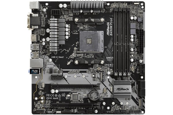 Płyta główna ASrock B450M Pro4 Socket AM4 AMD B450 DDR4 microATX