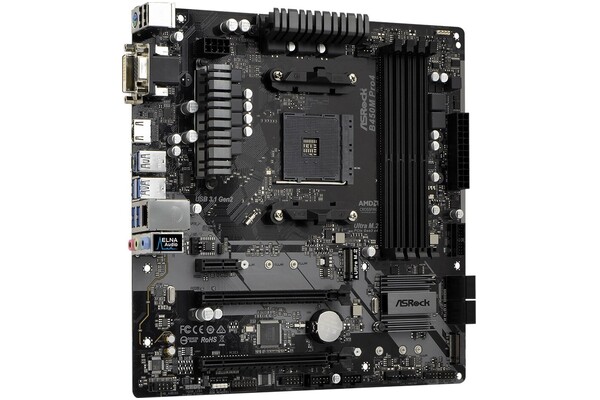 Płyta główna ASrock B450M Pro4 Socket AM4 AMD B450 DDR4 microATX