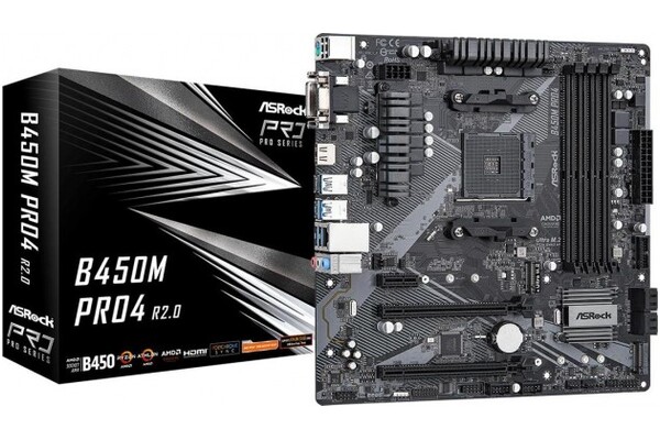 Płyta główna ASrock B450M Pro4 R2.0 Socket AM4 AMD B450 DDR4 microATX