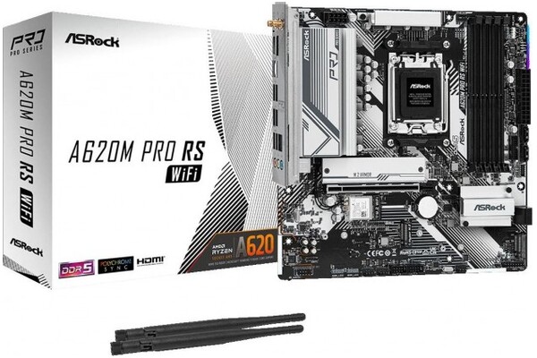 Płyta główna ASrock A620M Pro RS WiFi Socket AM5 AMD A620 DDR5 microATX