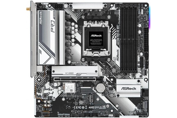 Płyta główna ASrock A620M Pro RS WiFi Socket AM5 AMD A620 DDR5 microATX