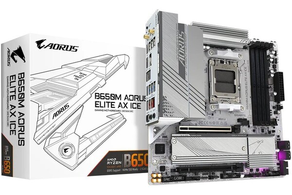 Płyta główna GIGABYTE B650M Aorus Elite AX Ice Socket AM5 AMD B650 DDR5 microATX