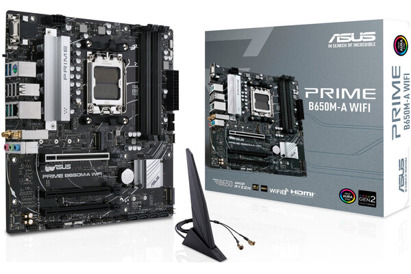 Płyta główna ASUS B650M-A Prime WiFi Socket AM5 AMD B650 DDR5 microATX