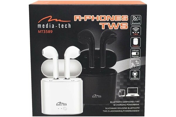 Słuchawki Media-Tech MT3589 R-phones Douszne Bezprzewodowe biały