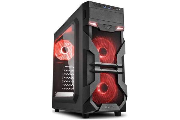 Obudowa PC Sharkoon VG7W Midi Tower czarno-czerwony