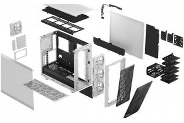 Obudowa PC Fractal Design Meshify 2 TG Clear Midi Tower biały