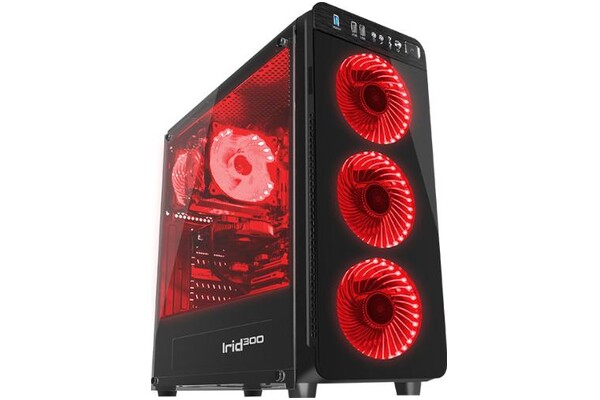 Obudowa PC Genesis Irid 300 Midi Tower czarno-czerwony