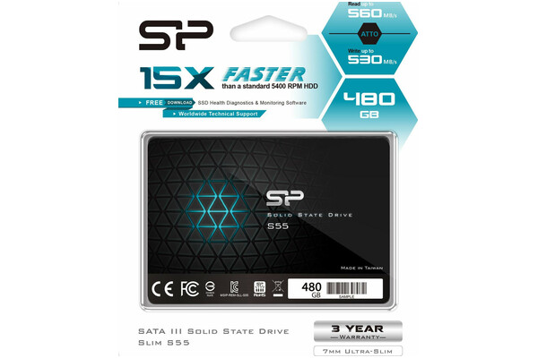 Dysk wewnętrzny Silicon Power S55 Slim SSD SATA (2.5") 480GB