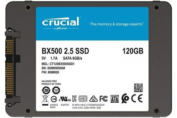 Dysk wewnętrzny Crucial BX500 SSD SATA (2.5") 120GB