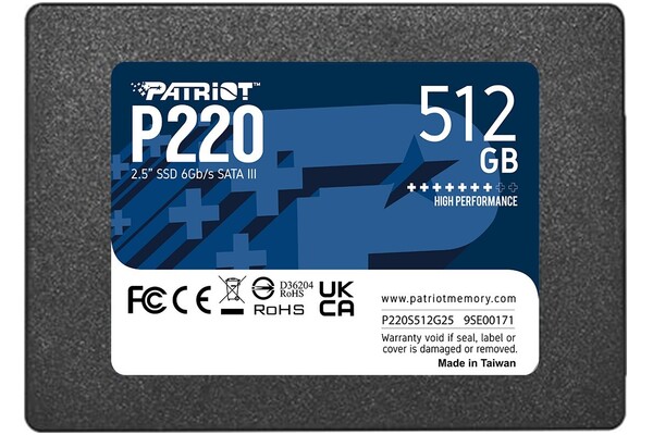 Dysk wewnętrzny Patriot P220 SSD SATA (2.5") 512GB