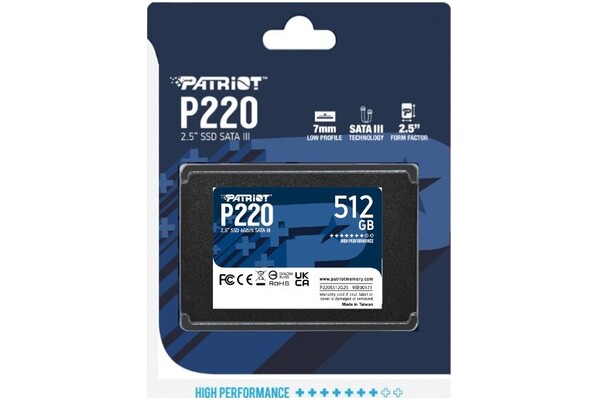 Dysk wewnętrzny Patriot P220 SSD SATA (2.5") 512GB