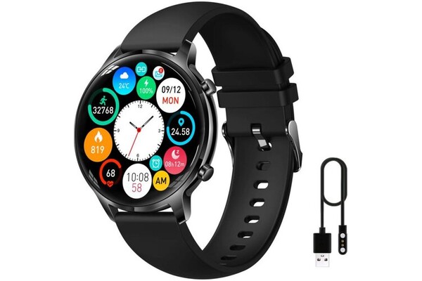 Smartwatch Manta SWU301BK Kelly 1.32" czarny