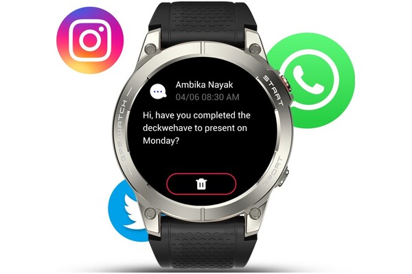Smartwatch Manta Activ X 1.43" srebrny
