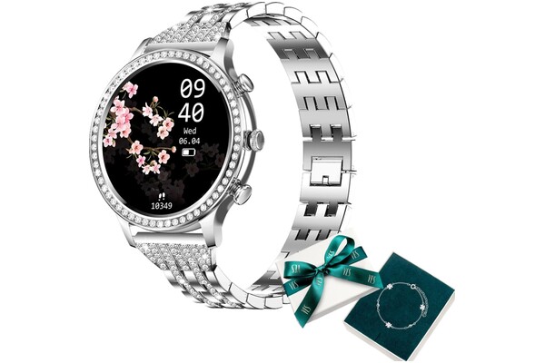 Smartwatch Manta Diamond Lusso 1.32" srebrny