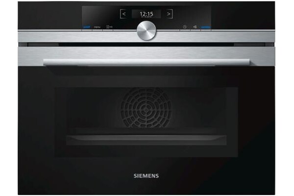 Piekarnik do zabudowy Siemens CM633GBS1 iQ700 elektryczny Z mikrofalą srebrno-czarny