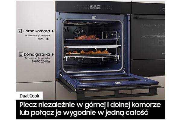 Piekarnik do zabudowy Samsung NV7B4325ZAK Dual Cook Flex elektryczny czarny