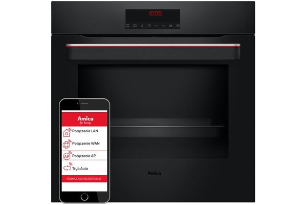 Piekarnik do zabudowy AMICA ED57638BA Q-Type WiFi elektryczny czarny