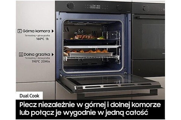 Piekarnik do zabudowy Samsung NV7B4425ZAK Dual Cook elektryczny czarny