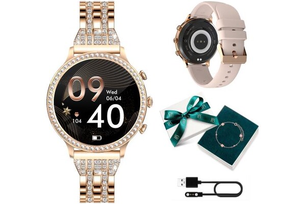 Smartwatch Manta Diamond Lusso 1.32" złoty