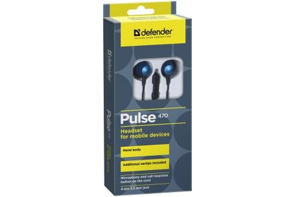 Słuchawki DEFENDER Pulse 470 Dokanałowe Przewodowe niebieski
