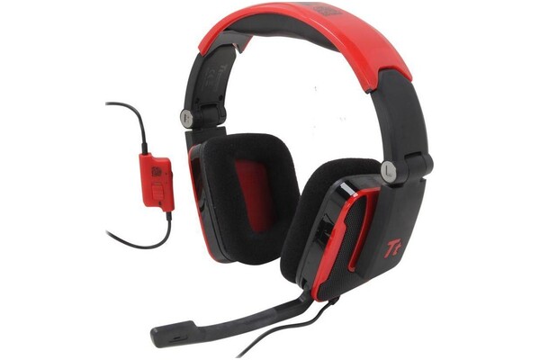 Słuchawki Thermaltake HTSHK002ECRE Shock Blasting Nauszne Przewodowe czerwony