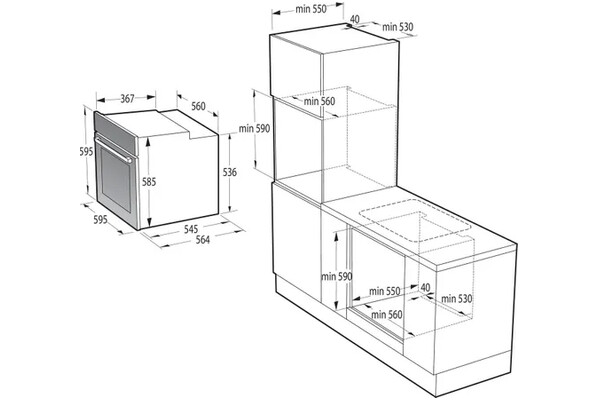 Piekarnik do zabudowy Gorenje BO6735E02X OptiBake elektryczny srebrno-szary