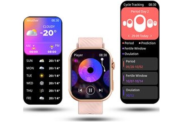 Smartwatch Manta Revo 2.01" różowo-złoty
