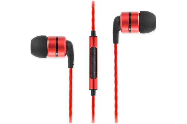 Słuchawki SoundMAGIC E80 Dokanałowe Przewodowe czarno-czerwony