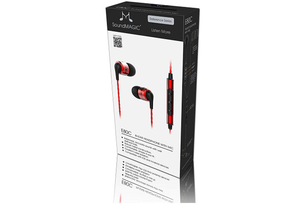Słuchawki SoundMAGIC E80 Dokanałowe Przewodowe czarno-czerwony