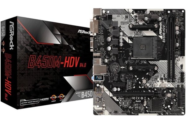 Płyta główna ASrock B450M -HDV R4.0 Socket AM4 AMD B450 DDR4 miniATX