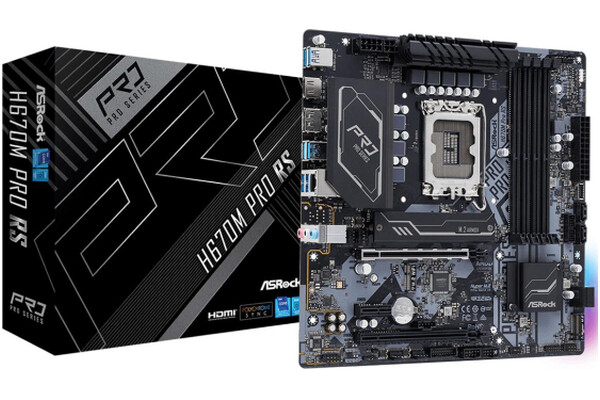 Płyta główna ASrock H670M Pro RS Socket 1700 Intel H670 DDR4 miniATX