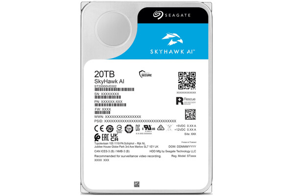 Dysk wewnętrzny Seagate ST20000VE002 Skyhawk HDD SATA (3.5") 20TB