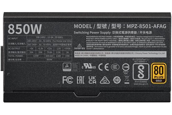 COOLER MASTER MPZ-8501-AFAG-BEU V850 850W ATX