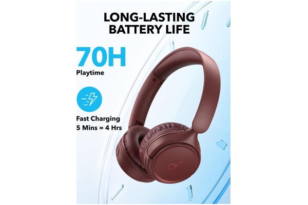 Słuchawki Soundcore H30I Nauszne Bezprzewodowe czerwony