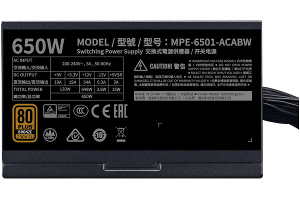 COOLER MASTER MWE V2 650W ATX