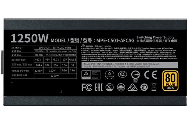 COOLER MASTER MPE-C501-AFCAG-3EU MWE V2 1250W ATX