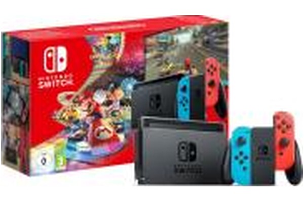 Konsola Nintendo Switch 32GB Czerwono-niebieski + Mario Kart 8 Deluxe + 90 dni Nintendo Switch Online