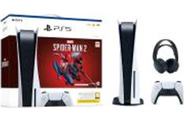 Konsola Sony PlayStation 5 825GB biały + Marvels Spider-Man 2 + słuchawki PULSE